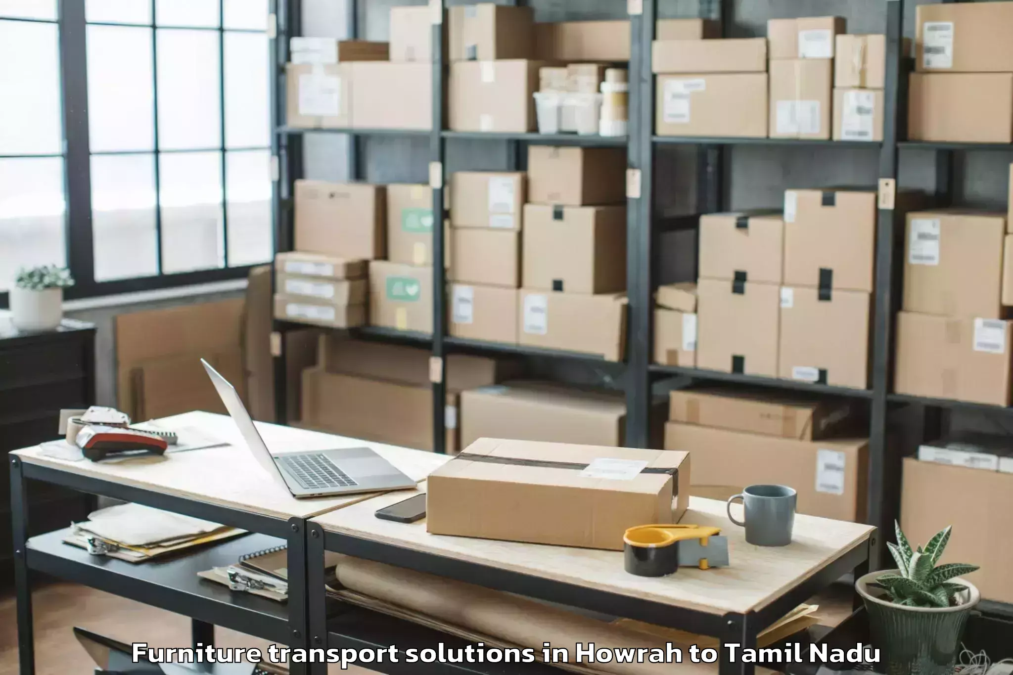 Quality Howrah to Shenkottai Furniture Transport Solutions